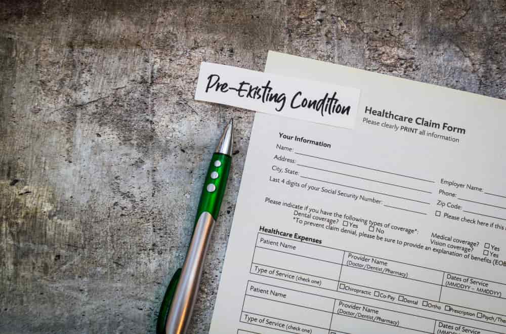 Pre-existing,Condition,Healthcare,Concept,In,Usa,,Flat,Lay